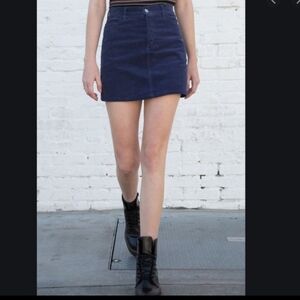Brandy Melville Blue Corduroy High Waist Y2K Trendy 90s Mini Skirt